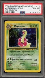 Meganium Pokemon (Trading Cards) (PSA) (Holo)