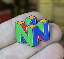 Nintendo 64 Enamel Pin Logo 90s Console Video Games Hat Lapel Bag (Nintendo 64)